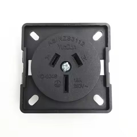 Austrian industry safety outlet 15A 250V IP44 australia SAA certification black AU concealed waterpr