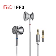 FiiO FF3 HiFi Music Flat Earbuds Drum Type 14.2mm Dynamic Driver Earphone with 3.5+4.4mm Twist-lock 