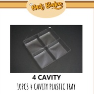 (10pcs) 4 CAVITY Plastic Tray
