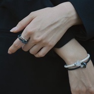 天然白松石手鏈, 粗礦水晶原石, 中性簡約設計禮物推薦 情侣手链