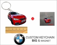 bmw red custom keychain 2d