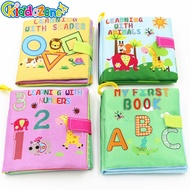 KiddoZone Baby Cloth Books 4 Style 0-36 Months Newborn Toys Fabric Books Rustle Sound Infant Educati