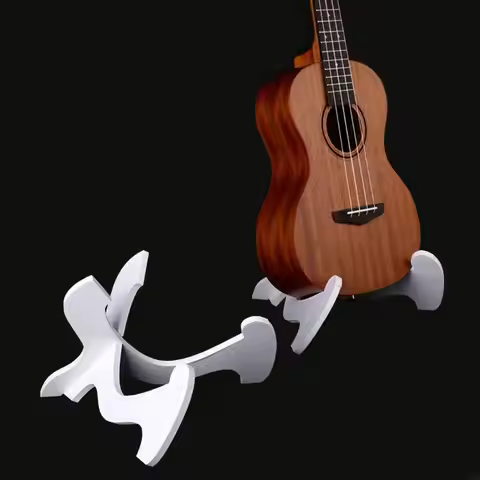 U2JB Hardwood Guitar Bass Holder Portable Ukulele Stand Foldable Guitar Accessories