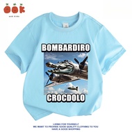 Baju Budak Lelaki [Tung Tung Sahur & Bombardino Crocodilo] Cotton Cool Printed Round Neck Kids Top
