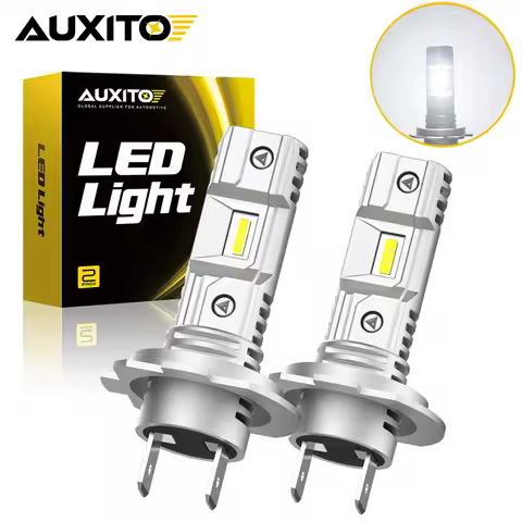 AUXITO 2Pcs H7 Led Headlight 60W Fanless Wireless Head Lamp Mini Size H7 LED Bulbs for Golf 7 Bmw E6