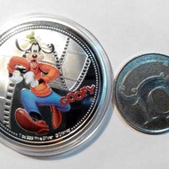 紐埃迪士尼銀質紀念幣，銀幣，錢幣，收藏錢幣，收藏，幣～紐埃迪士尼銀質紀念幣（高飛版）（背面為伊莉沙白女王頭像）