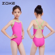 ZOKE Childrens Swimsuit Triangle Professional Swimwear Training Zoke Competition Racing Girls Quick 