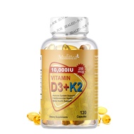 Mulittea Vitamin D3K2 10000 IU For Bone & Joint. Vitamin K2 + D3 Health Increases calcium absorption