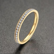 4s Grosir Solo || Cincin titanium warna emas original full permata kualitas tebal anti karat&luntur