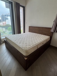 木製床架 油壓儲物 不連床褥 Wooden Bed Frame without Mattress (Queen Size)