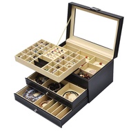 [ STARZ ] 3 Tier Black 4 Compartments - Jewelry Storage Box Series 2 / Jewelry Storage Case / Jewell