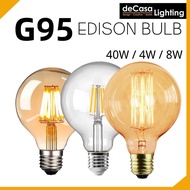 Decasa Lighting G95 Edison Designer Decoration Bulb Light Bulb E27 Holder Smoke Glass / Clear Glass 