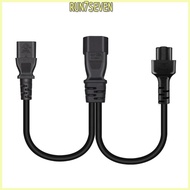 RUN 3-pin IEC320-C14 Male to IEC320-C13+C5 Female Power Supply Converter Cable Line