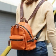 可愛雙肩小背包 真皮後背包 女生休閒書包 牛皮輕便旅行包 禮物