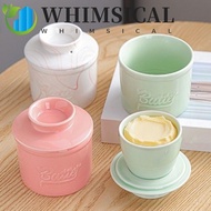 WHIMSICAL Round Butter Box, Sealed Keep Fresh Butter Bell Crock, Simple Large Capacity with Lid Cera