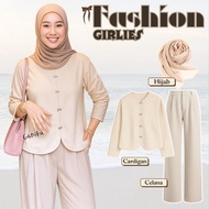 3 in 1 Teenage Fashion (Cardigan, Hijab, Culottes) Abelia Korean Sweater Top, Jennie Knit - GNK16