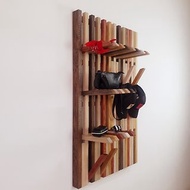 Wall-Mounted Organizer - for shoes and clothes. Colored. natural OAK