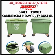 RAYACO Large Garbage Bin with Wheels/ Green Garbage Bin outdoor/ Dustbin / Tong Sampah Besar /Tong S