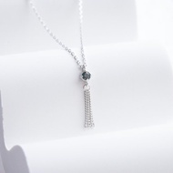 倫敦藍托帕石925純銀波西米亞流蘇項鍊