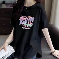 T-shirt Short-Sleeved Top S-2XL Black Short-Sleeved t-Shirt Women Summer Loose Large Size t-Shirt De