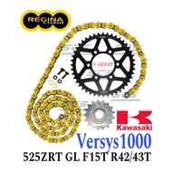 REGINA Sprocket Set Kawasaki Versys1000 525 ZRT Ring Gold Chain Rantai Spoket ZRING Motor F15T R42T/