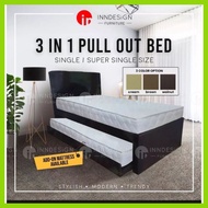 3 IN 1 SINGLE / SUPER SINGLE BED FRAME PULL OUT BED WITH MATTRESS BUNDLES