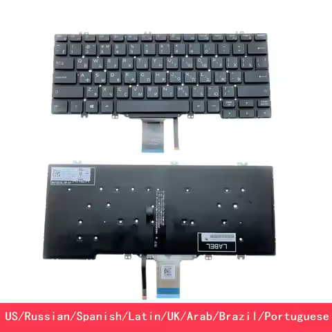For Dell Latitude 7300 5300 5310 2in1 Laptop Keyboard US Latin UK Brazil Portuguese With Backlit 048