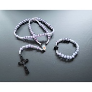 RG73 ROSARY PACKAGE + CATHOLIC PEARL BRACELET WORLD BALL LANTERN
