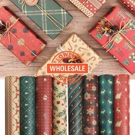 [Wholesale] DIY Xmas Gift Decorative Package Kraft Paper / New Year Xmas Party Supplies / Christmas Collection Present Box Wrapping Paper / Xmas Tree Santa Elk Vintage Decor Papers