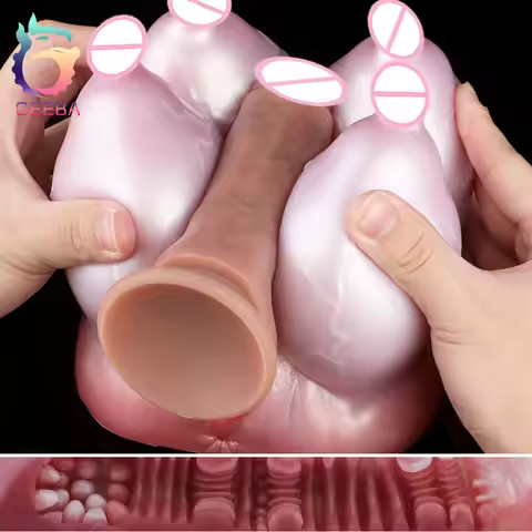 GEEBA 18+ Realistic Silicone Breasts Masturbator for Men Adult Single-Channel Pocket Pussy Stroker M
