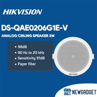 HIKVISION DS-QAE0206G1E-V ANALOG CEILING SPEAKER 3W 98DB 90HZ - 20KHZ INDOOR