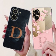 Clear For Redmi A5 4G Case Aesthetic A-Z Letters Fashion Flowers Soft Phone Case 25028PC03G 25028RN0