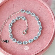 頂級藍托帕石純銀手鍊 925