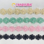 Charisma Pastel Lace - Embroidered Lace 5cm Wide/ Price Per Yard (1 Yard 90CM)
