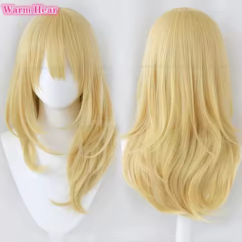Emma Sano Synthetic Anime Cos Long 65cm Golden Wig Sano Emma Heat Resistant Hair Halloween Party Car