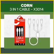 ◆ ┇ ◬ ORIGINAL CORN 3 IN 1 CABLE | X3014