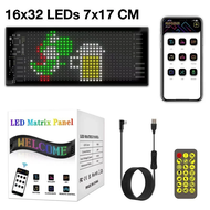 แผงเมทริกซ์ LED หน้าจอแสดงผล LED รถ LED Matrix แผงพิกเซลตลก DIY RGB Graffiti เลื่อนข้อความกระจกโฆษณา