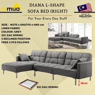 Atmua L-Shape Sofa Bed 4 Seater Sofa 2 in 1 Foldable Sofa Bed [Free 2 Pillow]