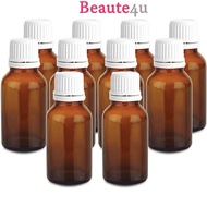 READY STOCK 5ml 10ml 15ml 20ml 30ml 50ml and 100ml Amber Dropper Bottles w/White Tamper Proof Caps f