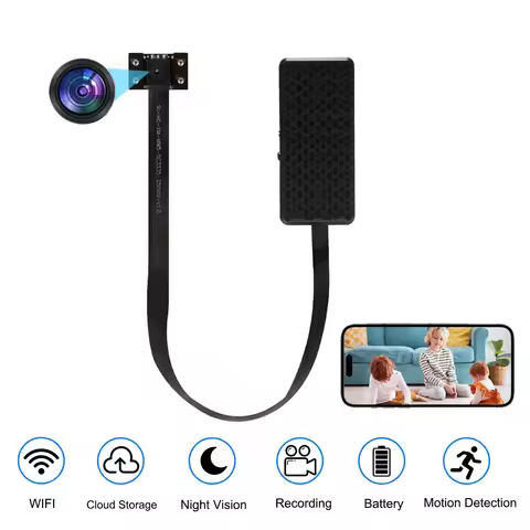 DIY Mini WiFi Camera - Covert Surveillance with 4K Resolution, Night Vision, Motion Detection, Remot