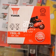 Aki YB5L-B YUASA Motor Basah 5Ah 5 Ampere YB5LB Grand Supra Vega Revo Lama Mio Karbu Original Ori ASLI