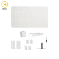 Perfk Pegboard จอแสดงผลชุดรวมอุปกรณ์แผง Pegboard การจัดระเบียบง่ายสามารถยืนโต๊ะคอมพิวเตอร์ชั้นโชว์เก