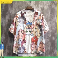 READY STOCK Men Hawaii Women Beach T-shirt Hawaii shirt men baju hawaii lelaki bunga pantai retro ba