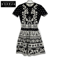 Alexander McQueen 461069 黑色花朵針織洋裝 XS 碼 [二手]