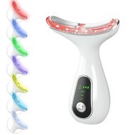 Facial Massager 7 Color Face Lift Device, White | Face and Neck Massage, 113°F Heat, Vibration, Clea