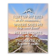 Psalm 121:1-2-"My Help Comes From the Lord-Maker of Heaven & Earth"-Bible Verse Wall Art- 8x10" Chri