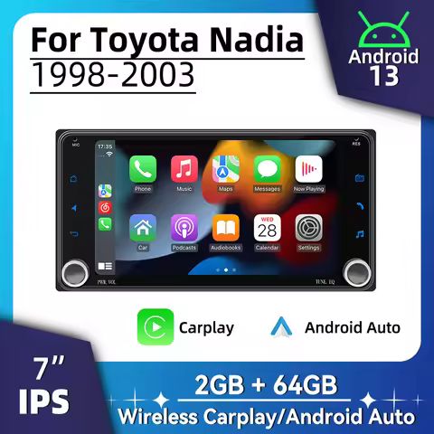 7" Screen Android 2 Din Car Radio for Toyota Nadia 1998-2003 Wireless Carplay, Android Auto Multimed