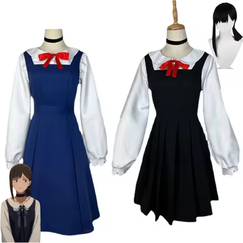 Anime Chainsaw Man Higashiyama Kobeni Cosplay Costume Jk Japanese School Uniform Strap Skirt Wig Adu