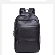 Men's Genuine Cowhide Leather Backpack Genuine Leather Student Backpack Laptop Bag - Genuine Garut L