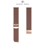 August Berg Rose Gold Mesh Watch Strap